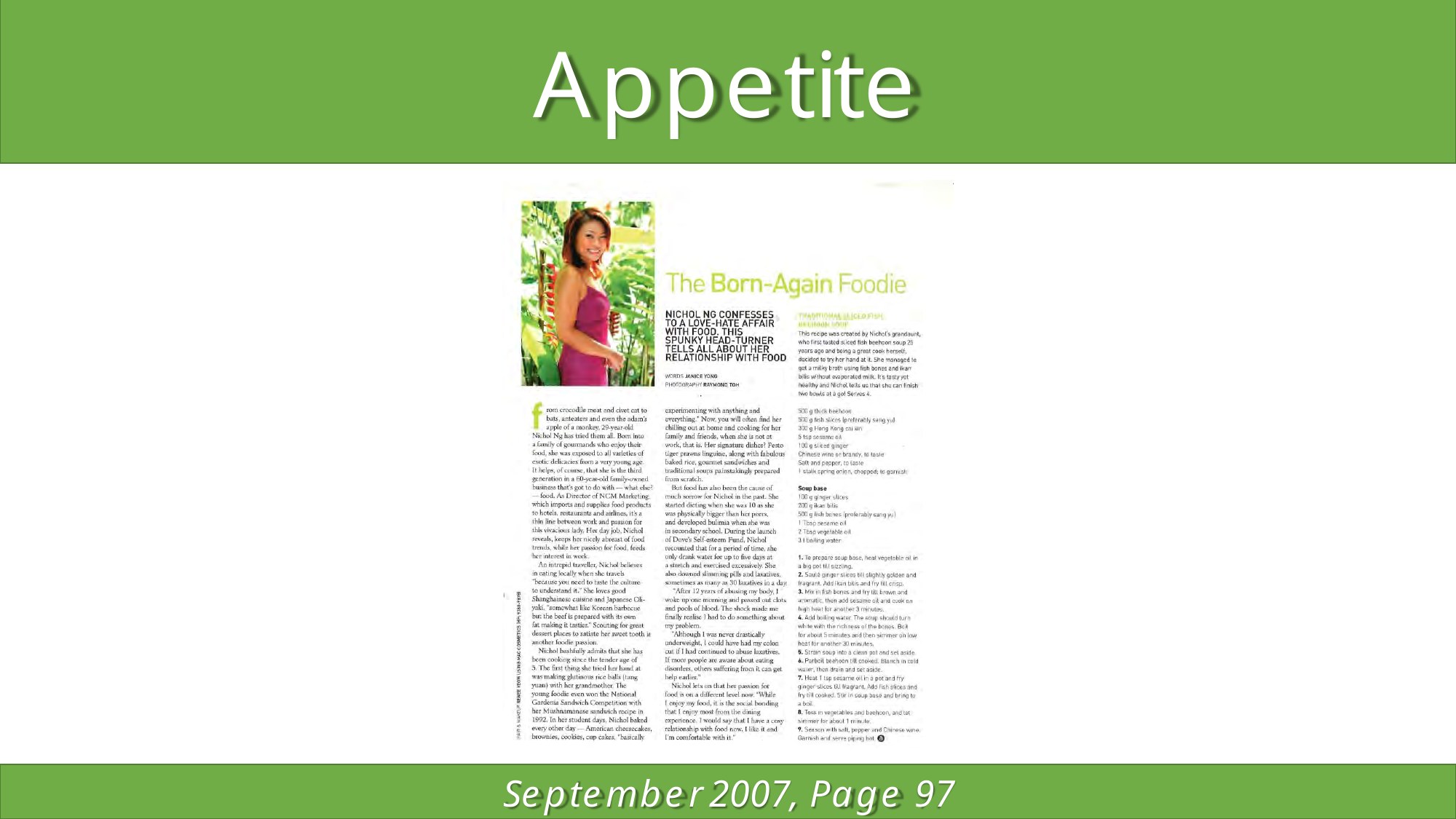 Appetite September 2007